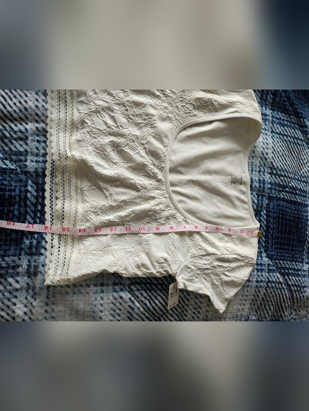 🌸 NWT Aerie White Lace Crop Top - Size M 🌸 - Picture 8 of 9
